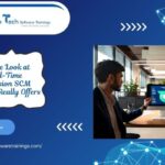 Oracle Fusion HCM careers guide banner showing a professional working on a computer with Triotech Software Trainings branding