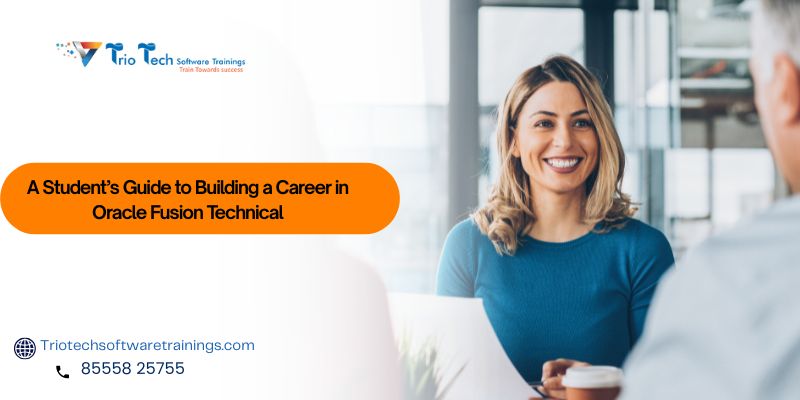 Student attending a professional consultation about building a career in Oracle Fusion Technical training