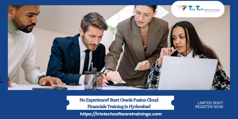 Professionals collaborating during Oracle Fusion Cloud Financials training session in Hyderabad for beginners with no experience